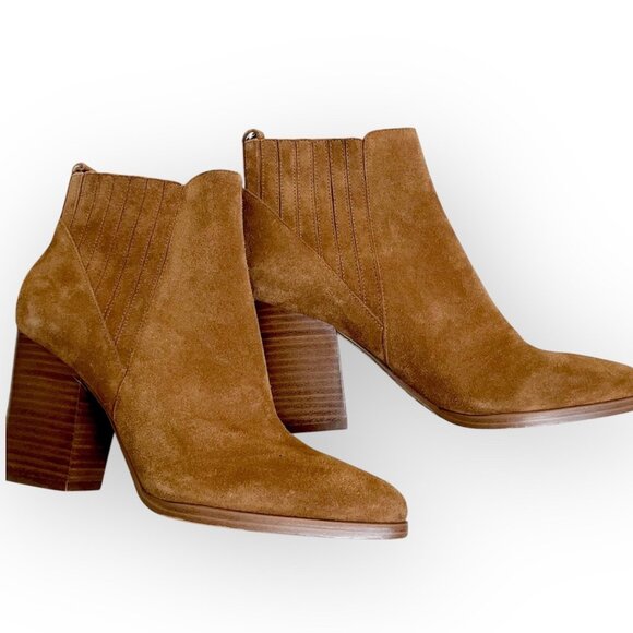 Marc Fisher Shoes - Marc Fisher Alva Suede Ankle Booties With Stacked Heel
